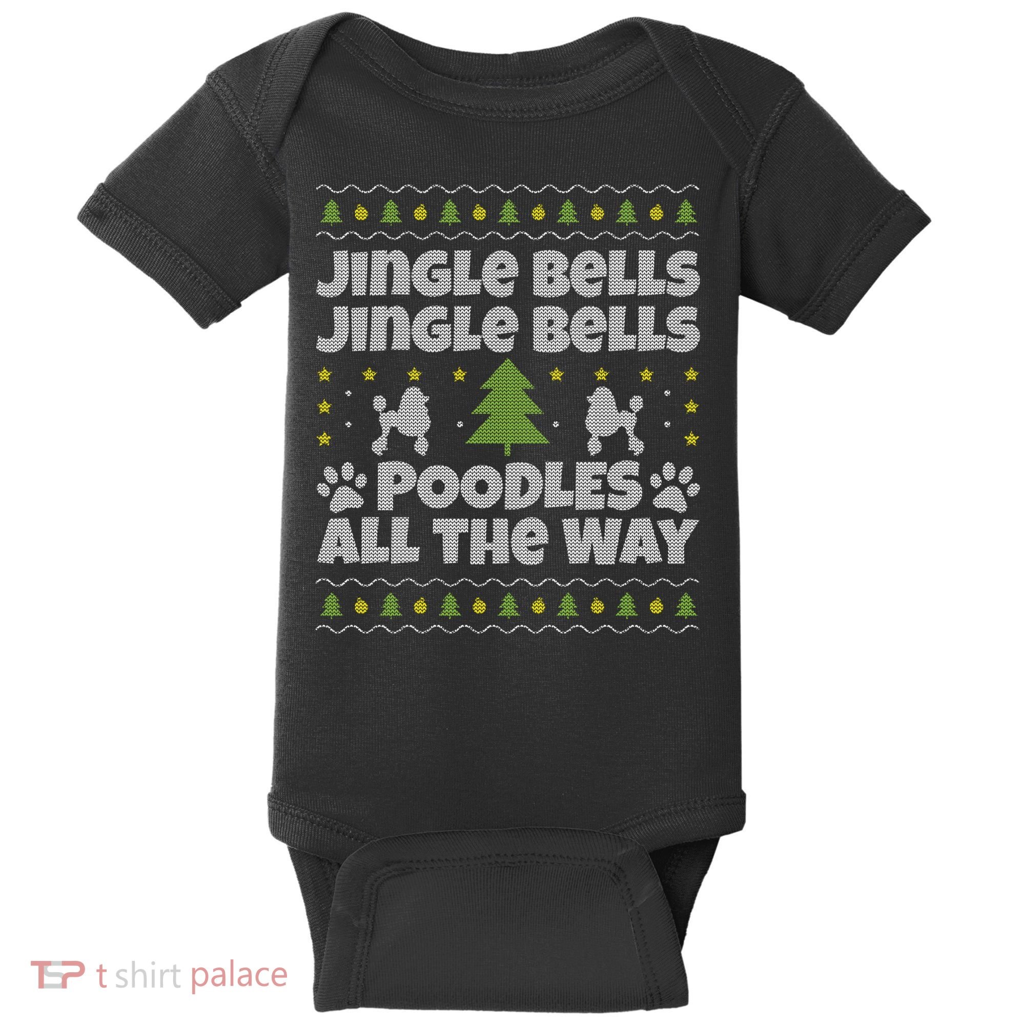 Christmas Poodle Cool Gift Baby Bodysuit