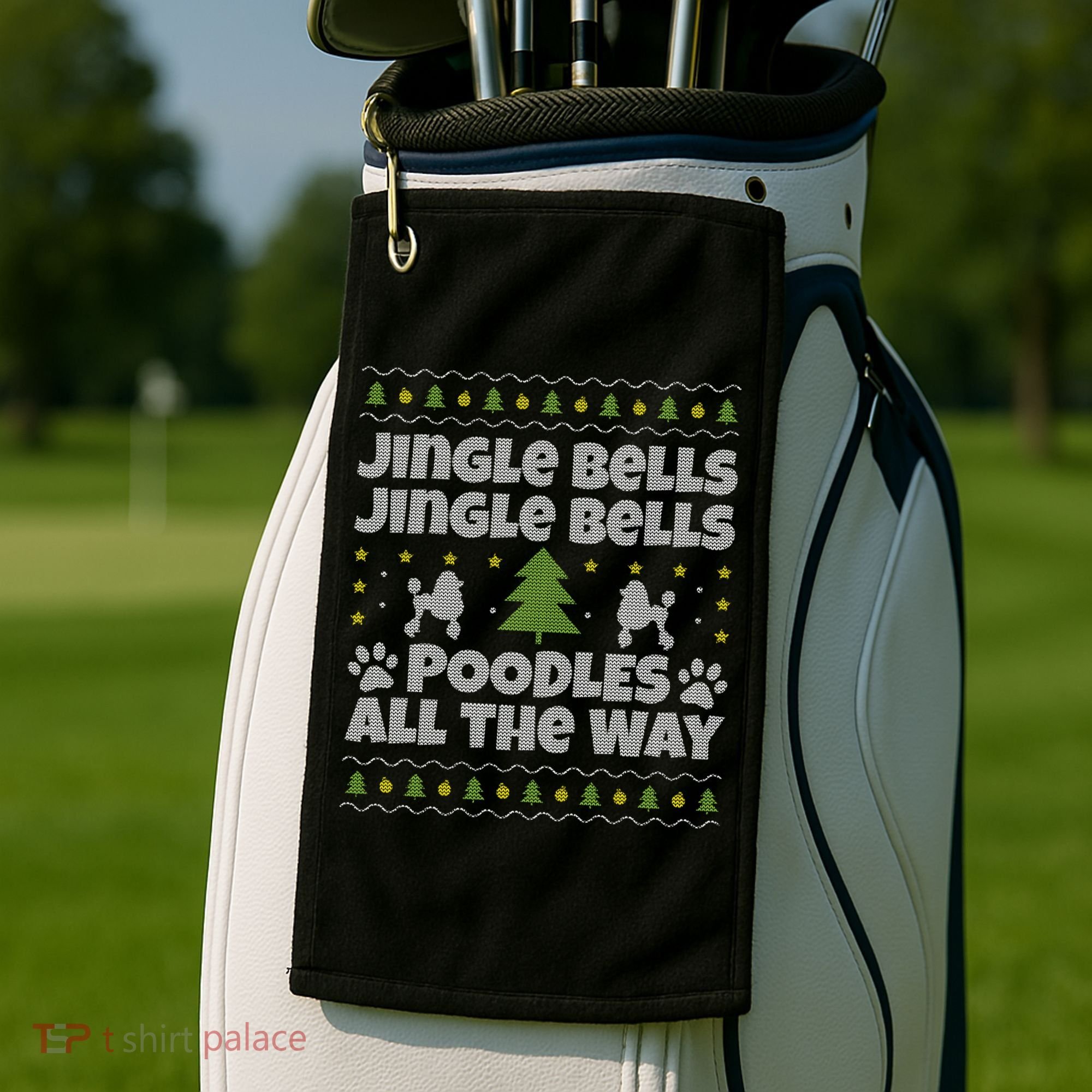 Christmas Poodle Cool Gift Golf Towel