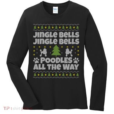 Christmas Poodle Cool Gift Women's Long Sleeve Shirt