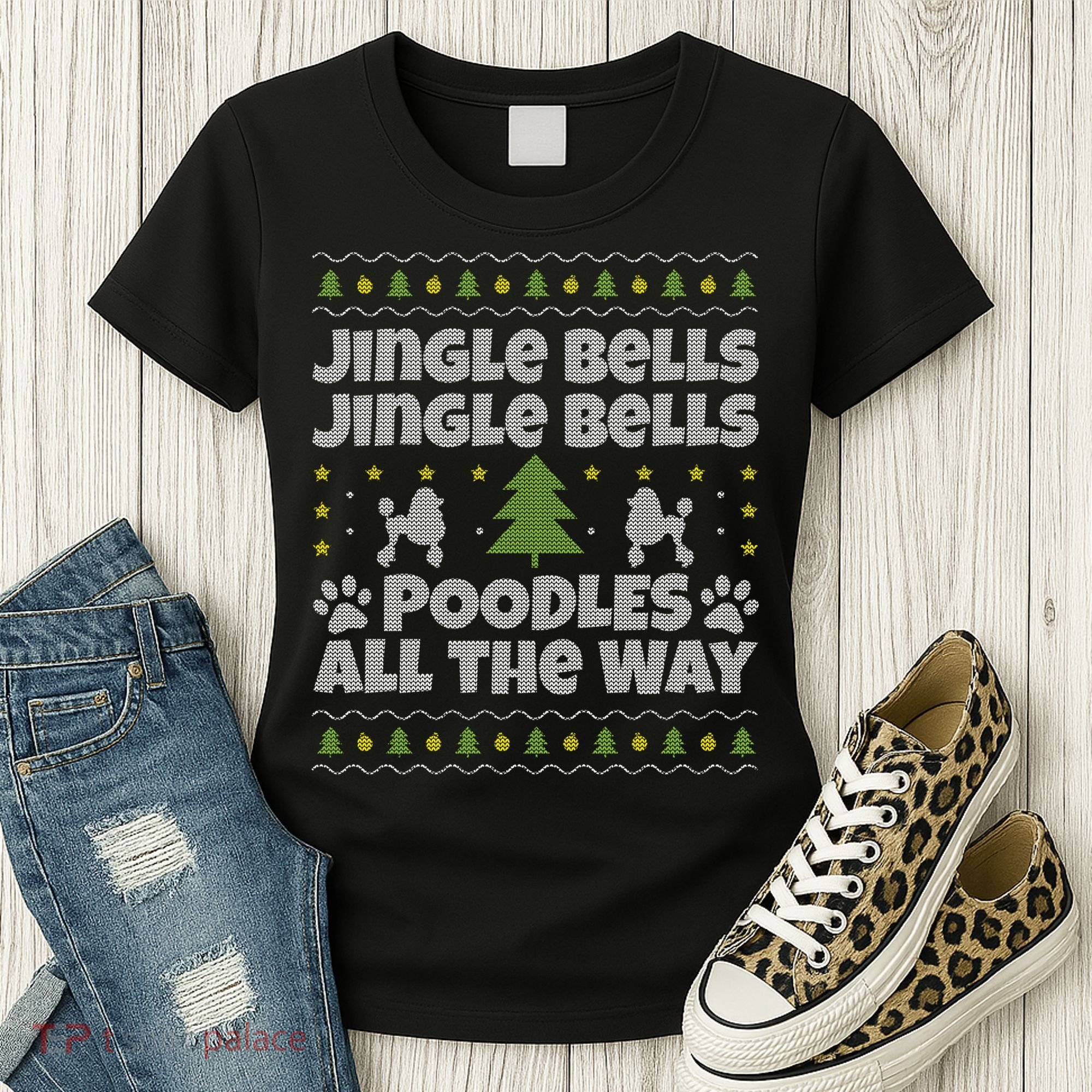 Christmas Poodle Cool Gift Women's T-Shirt