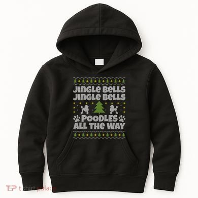 Christmas Poodle Cool Gift Kids Hoodie