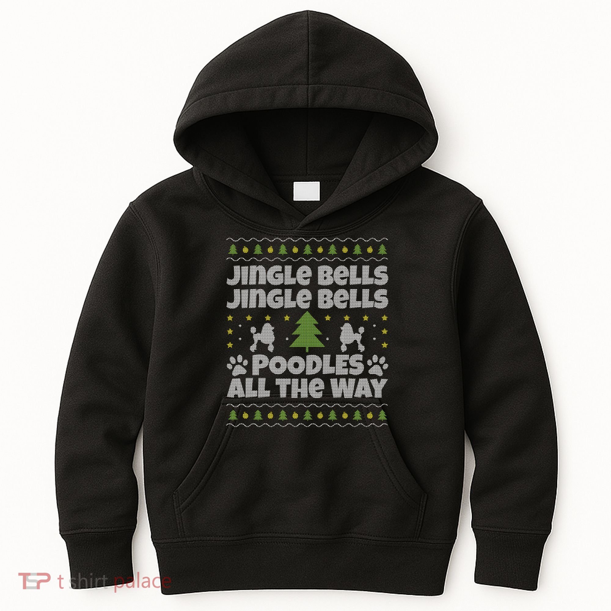 Christmas Poodle Cool Gift Kids Hoodie
