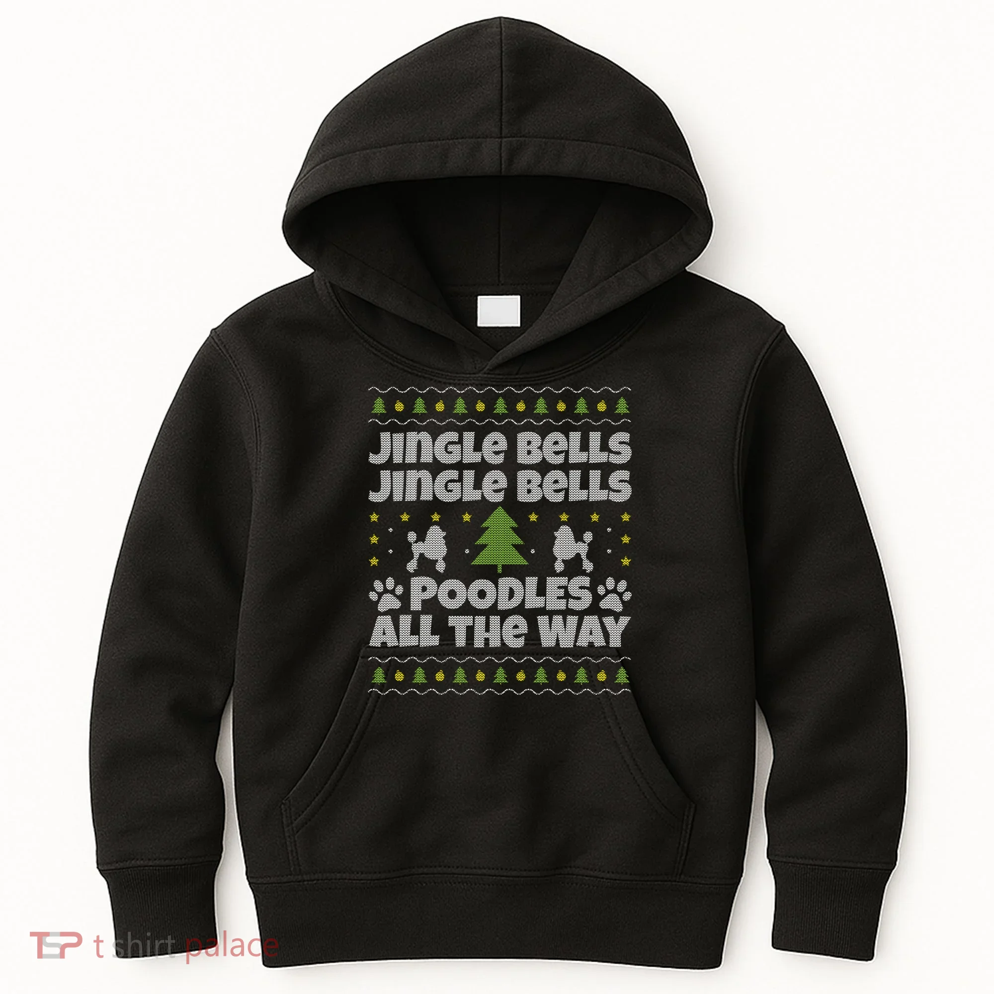 Christmas Poodle Cool Gift Kids Hoodie