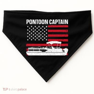 Cool Pontoon Captain Art Pontoon Boat Captain USA-Made Doggie Bandana