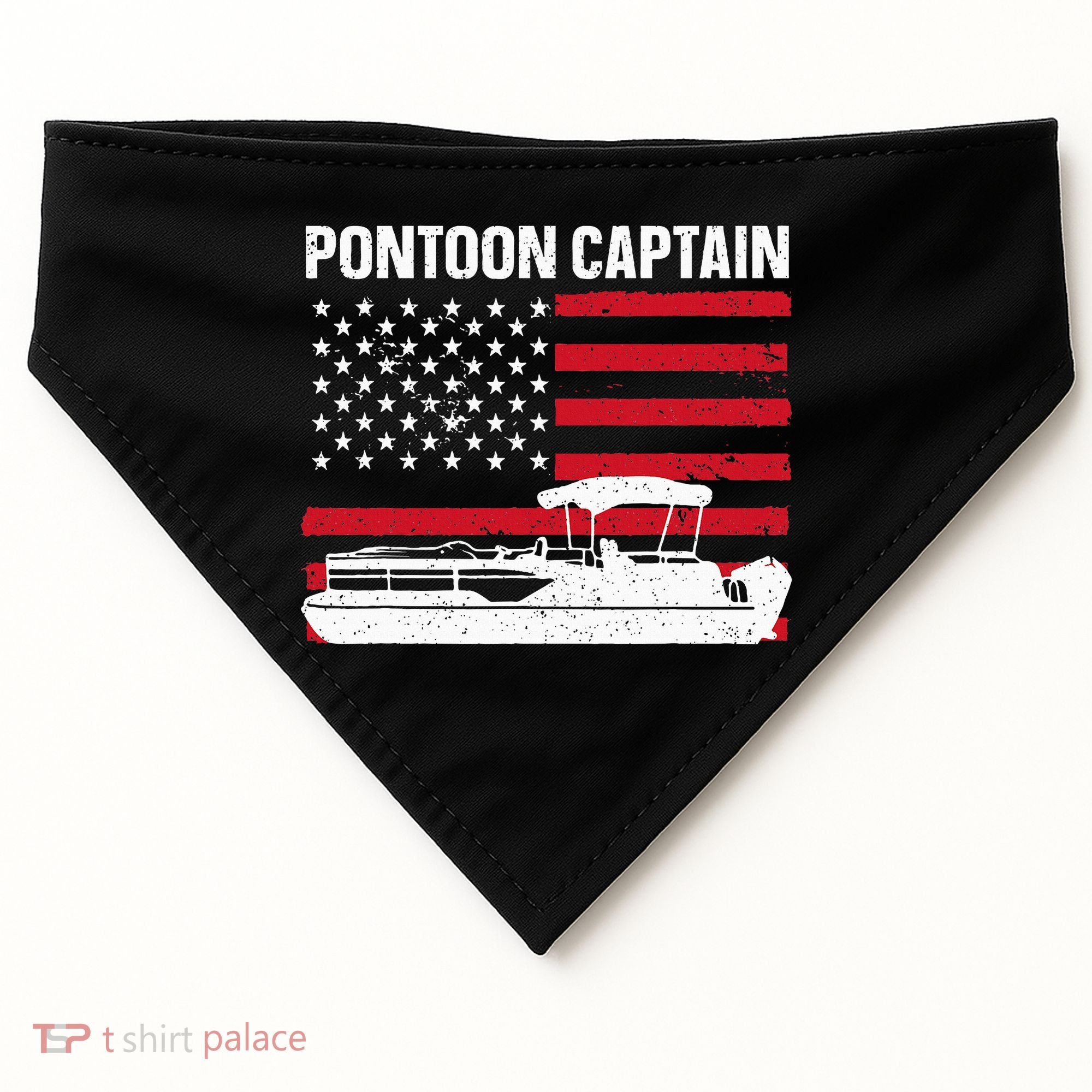 Cool Pontoon Captain Art Pontoon Boat Captain USA-Made Doggie Bandana