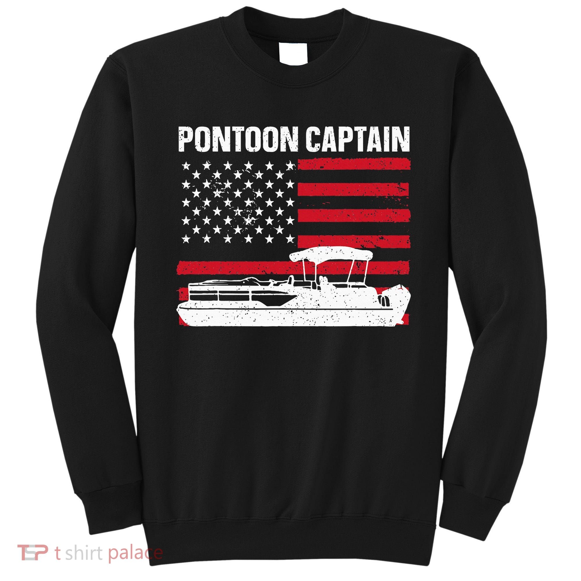Cool Pontoon Captain Art Pontoon Boat Captain Sweatshirt
