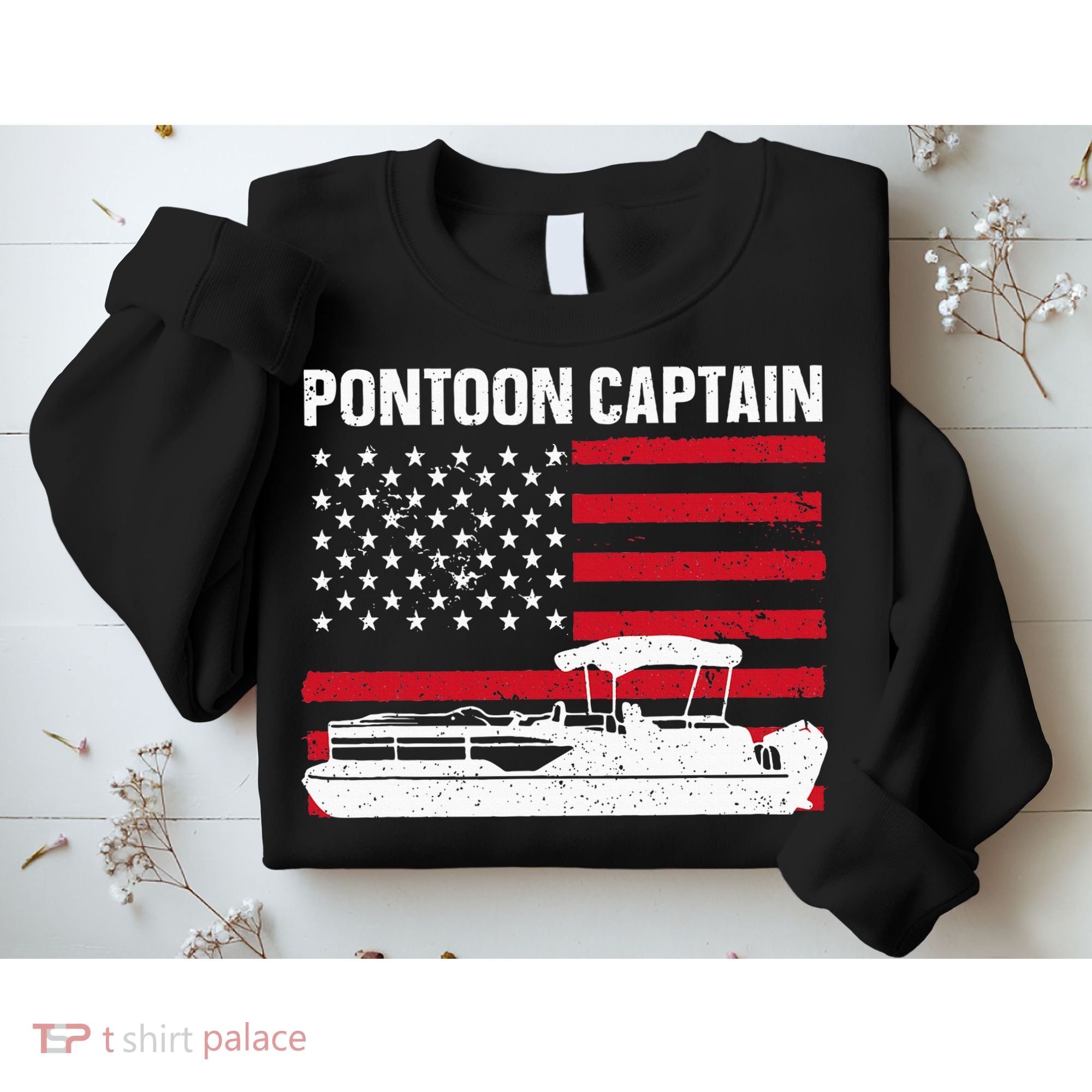 Cool Pontoon Captain Art Pontoon Boat Captain Sweatshirt