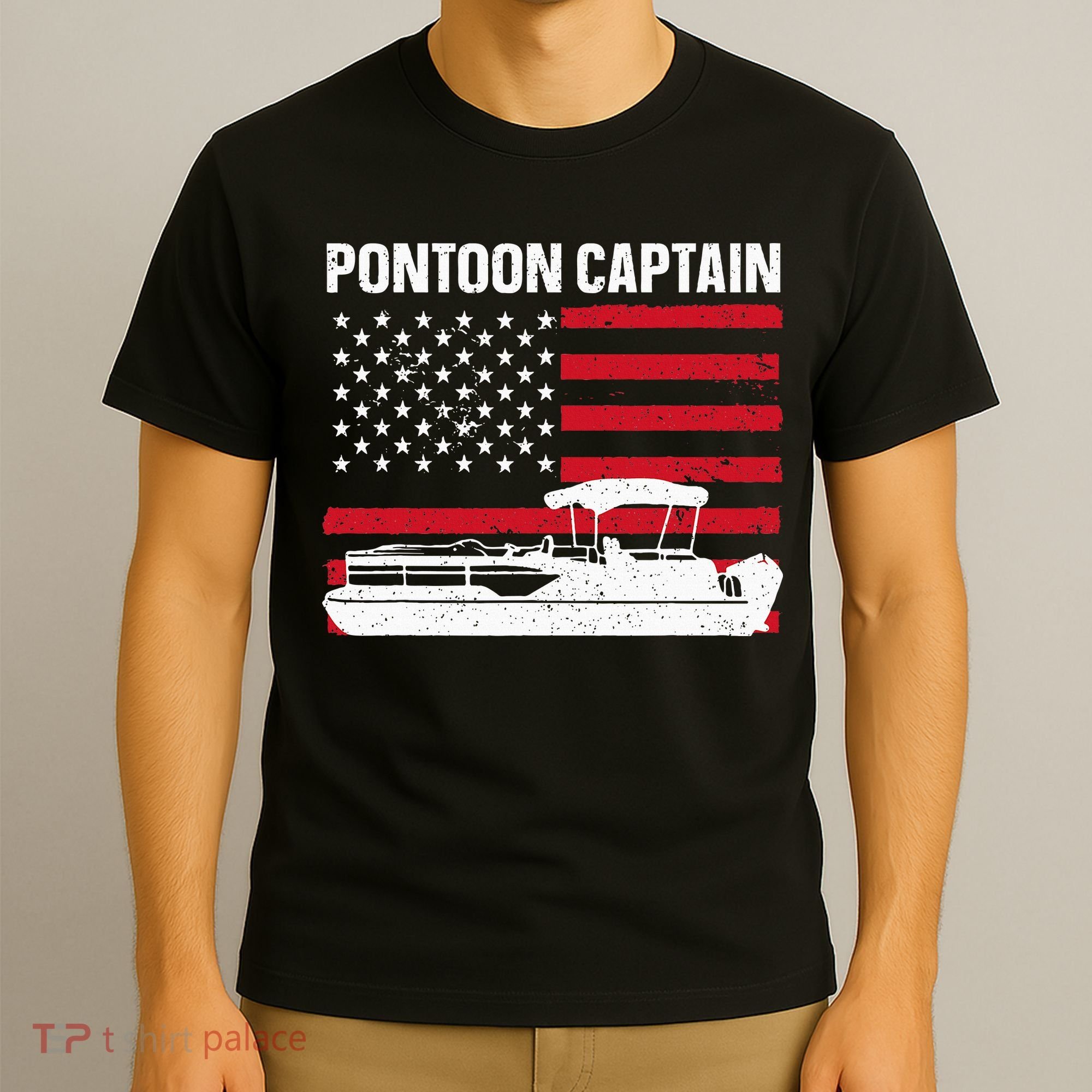 Cool Pontoon Captain Art Pontoon Boat Captain T-Shirt