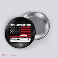 Cool Pontoon Captain Art Pontoon Boat Captain Button thumb 0