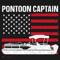Cool Pontoon Captain Art Pontoon Boat Captain Button thumb 1