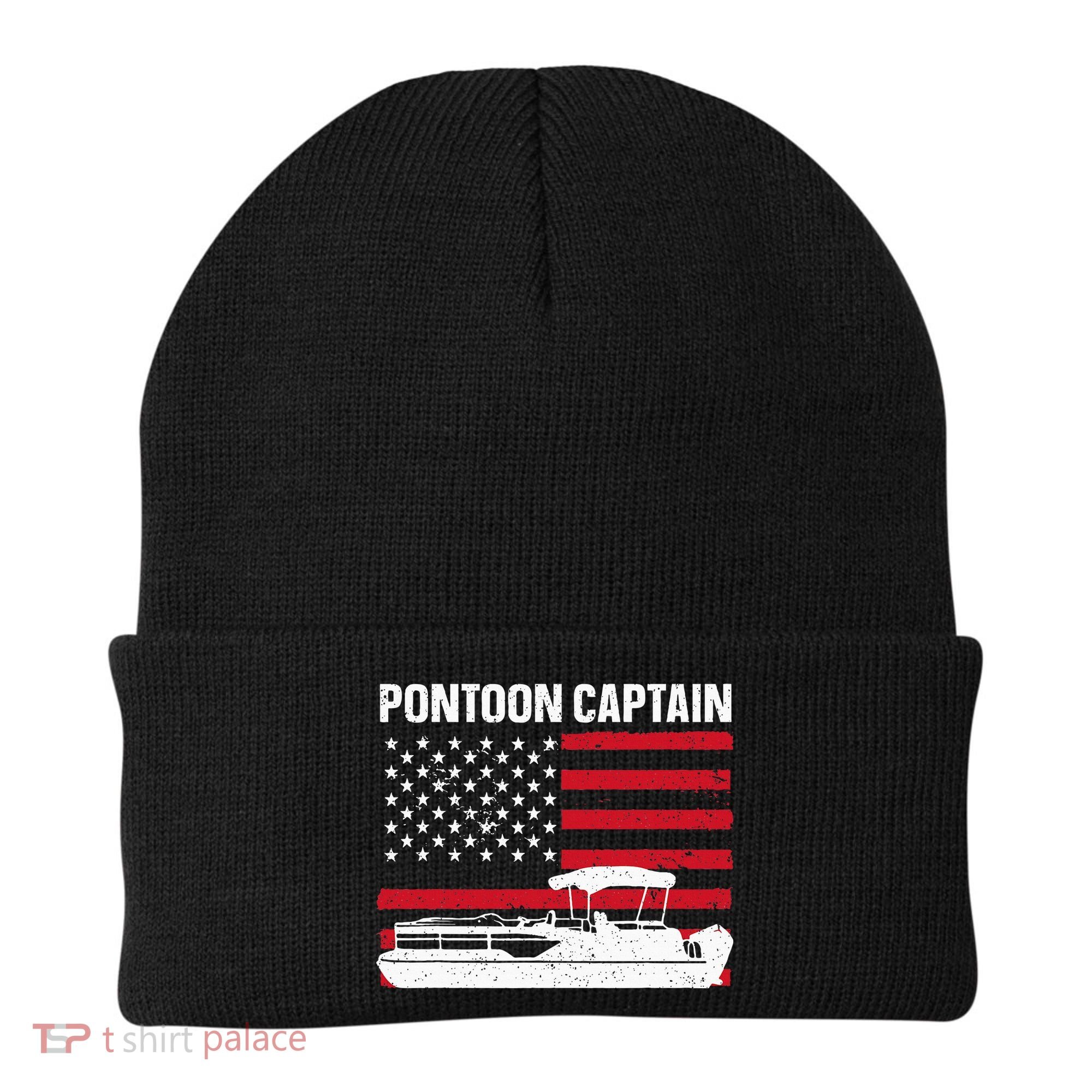 Cool Pontoon Captain Art Pontoon Boat Captain Beanie