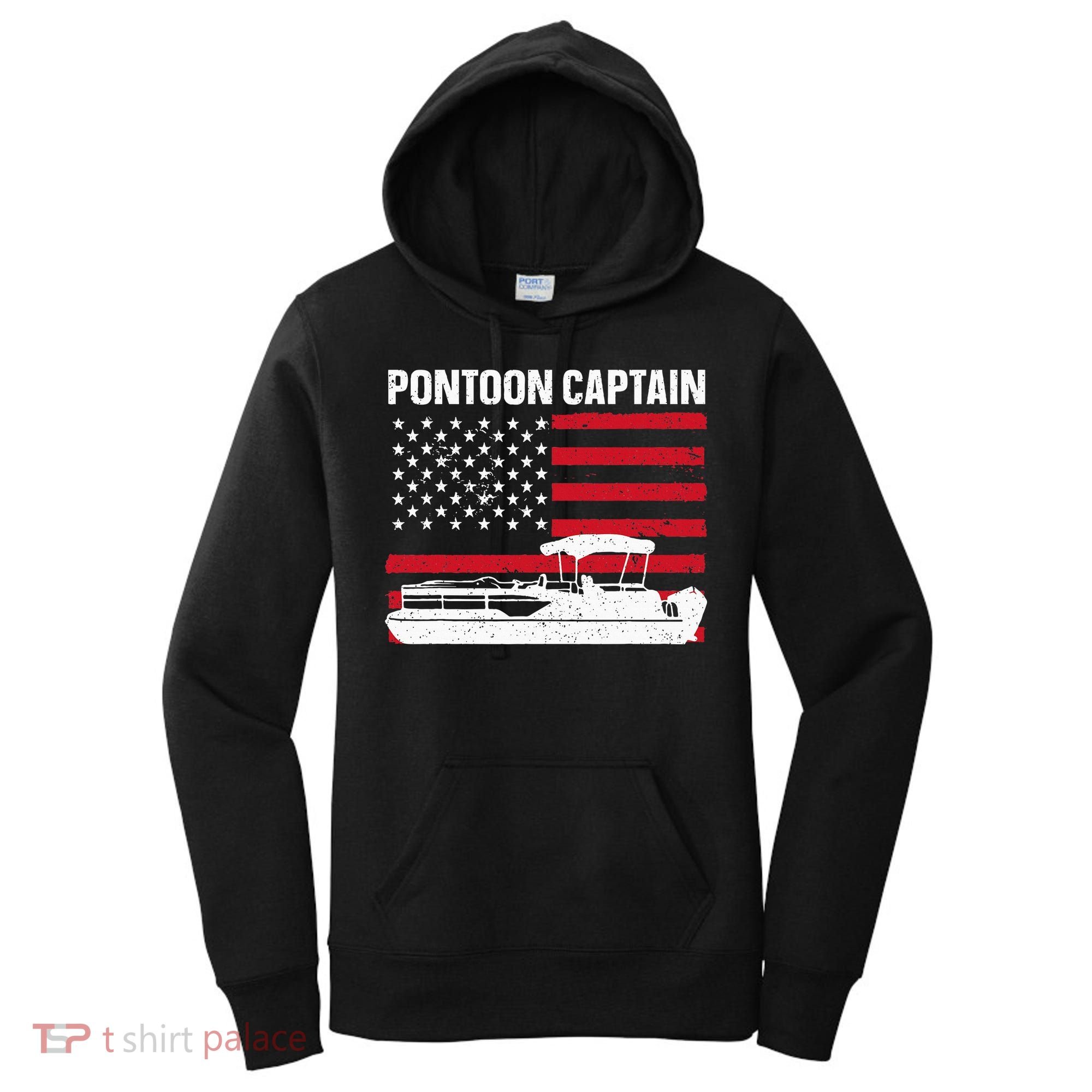 Cool Pontoon Captain Art Pontoon Boat Captain Women's Hoodie