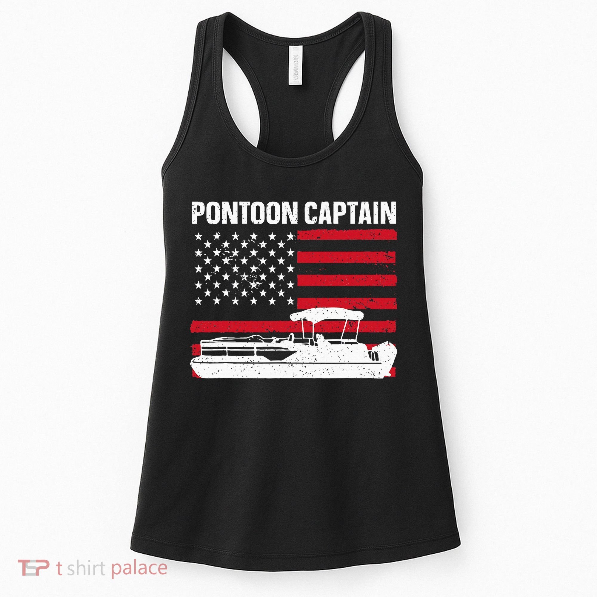 Cool Pontoon Captain Art Pontoon Boat Captain Women's Tank Top