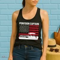 Cool Pontoon Captain Art Pontoon Boat Captain Women's Tank Top thumb 2
