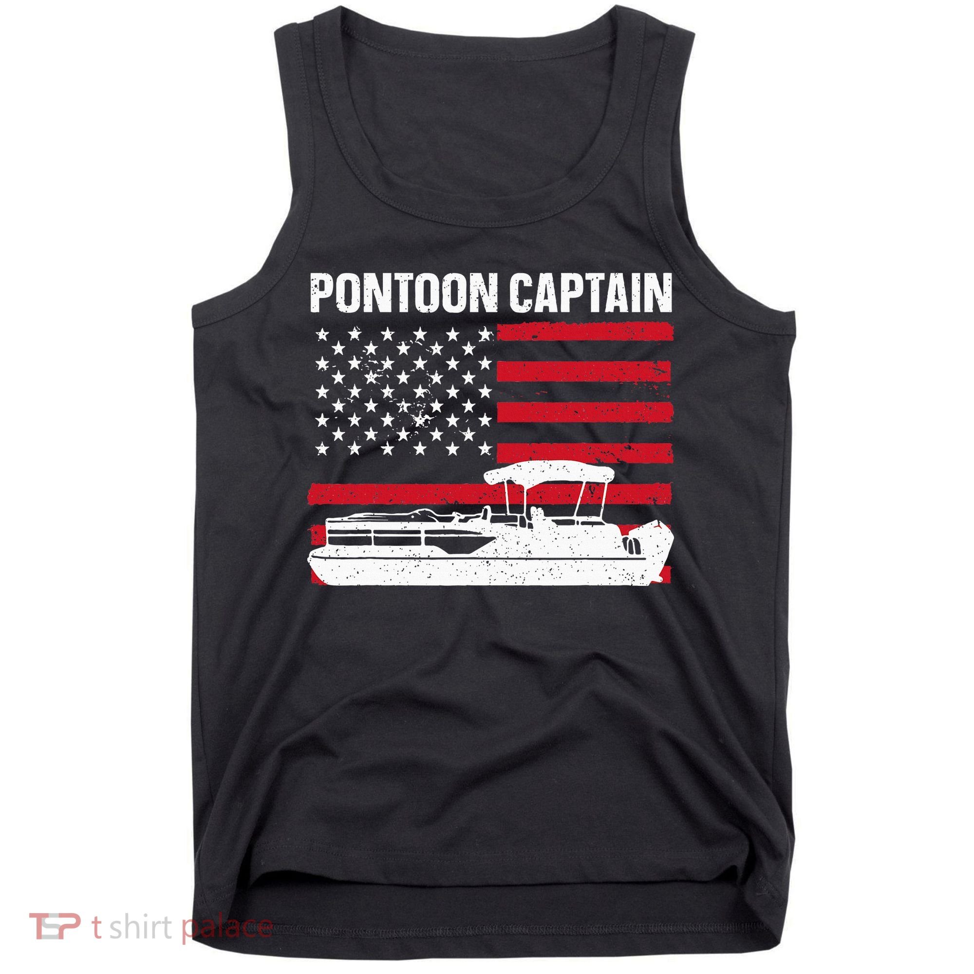 Cool Pontoon Captain Art Pontoon Boat Captain Tank Top