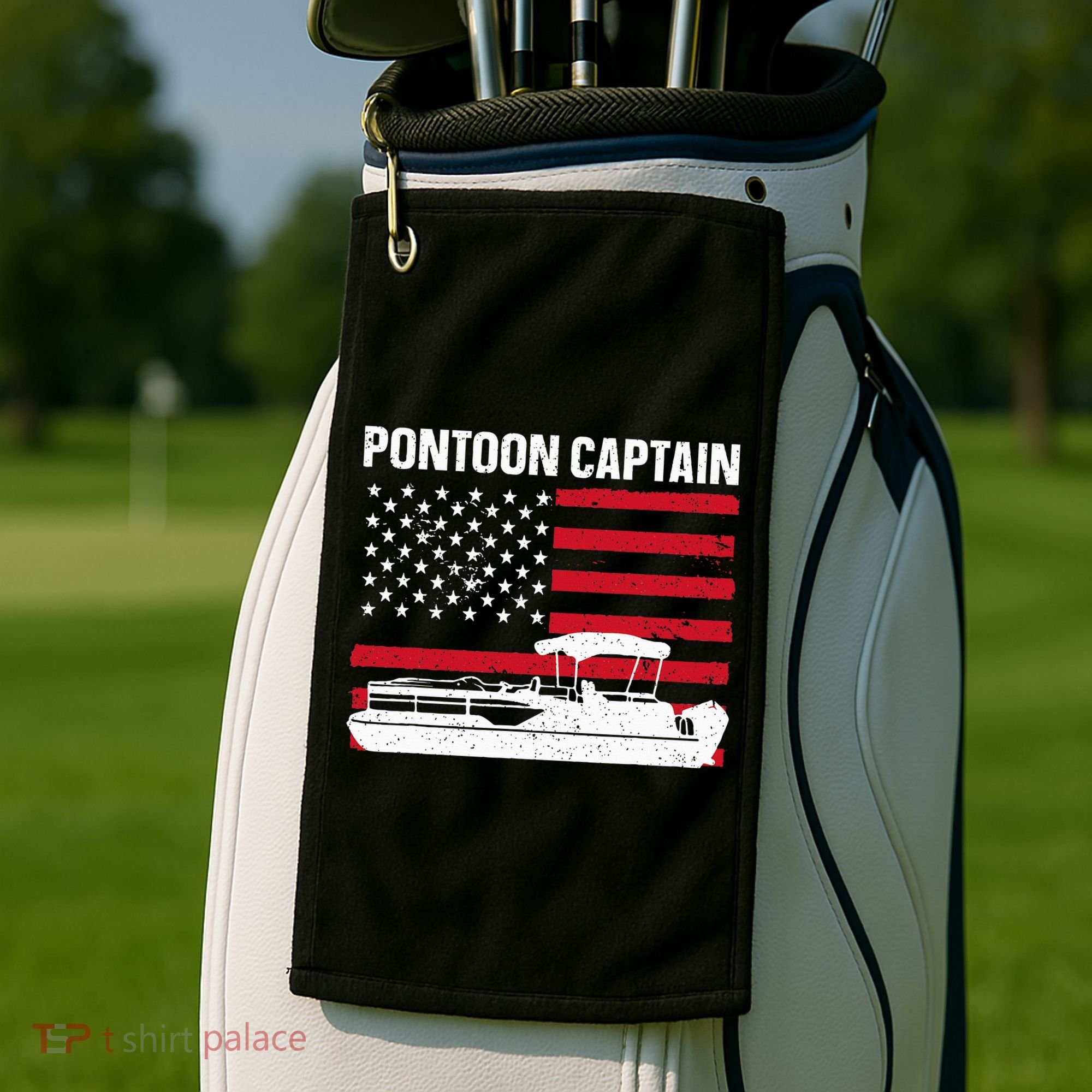 Cool Pontoon Captain Art Pontoon Boat Captain Golf Towel