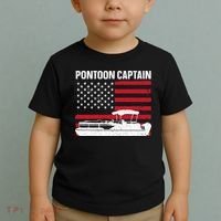 Cool Pontoon Captain Art Pontoon Boat Captain Toddler T-Shirt thumb 2