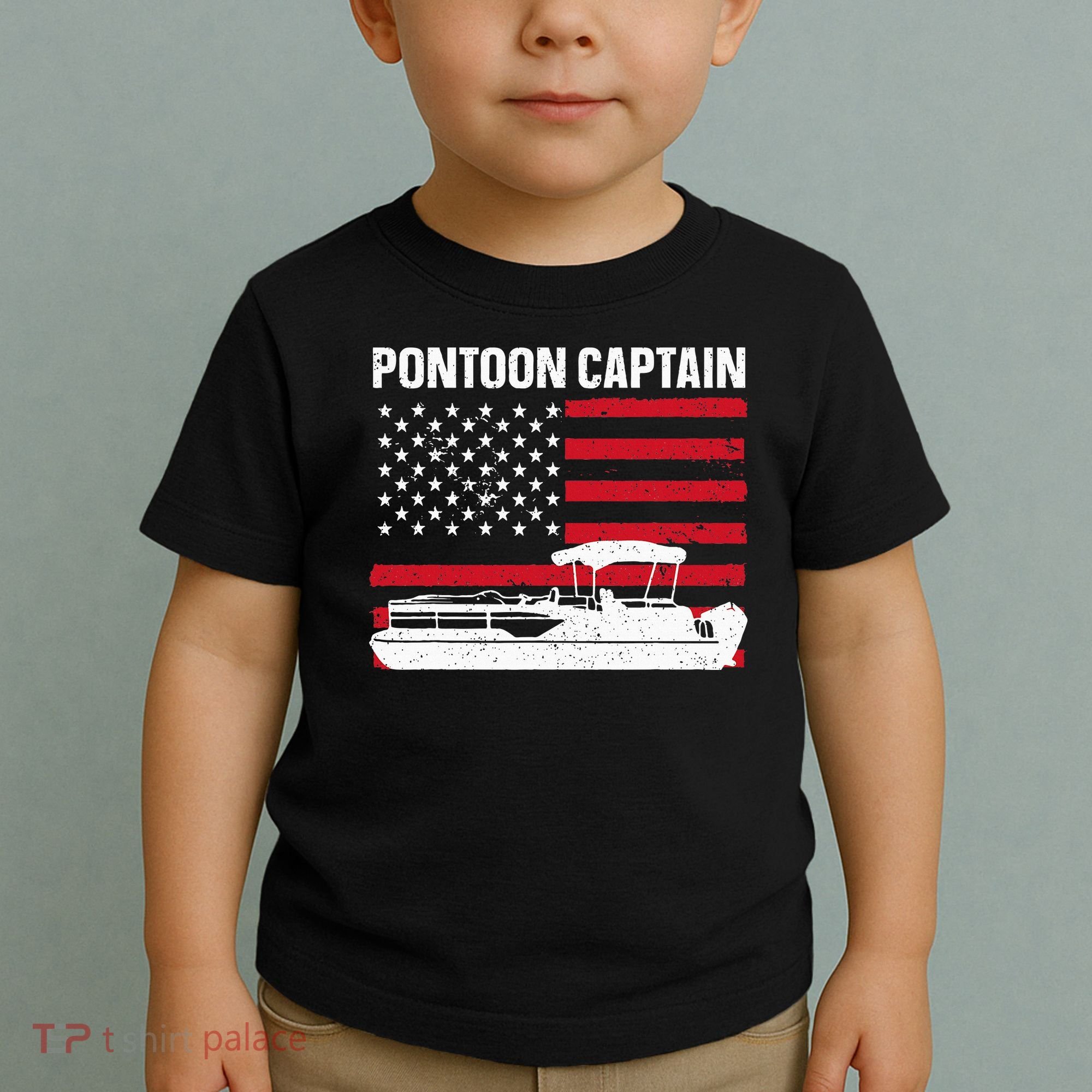 Cool Pontoon Captain Art Pontoon Boat Captain Toddler T-Shirt
