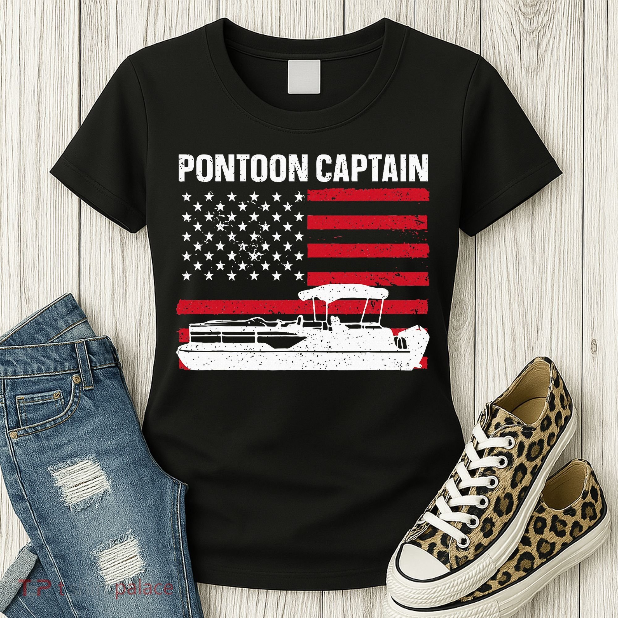 Cool Pontoon Captain Art Pontoon Boat Captain Women's T-Shirt