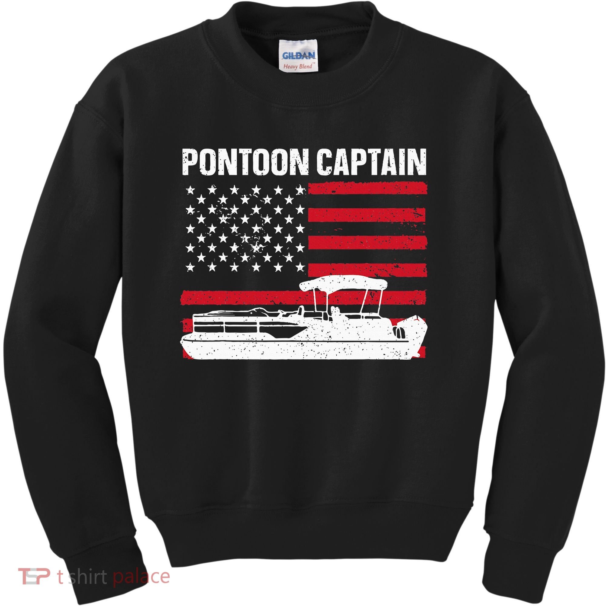 Cool Pontoon Captain Art Pontoon Boat Captain Kids Sweatshirt