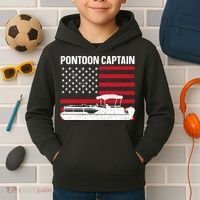Cool Pontoon Captain Art Pontoon Boat Captain Kids Hoodie thumb 2