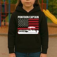 Cool Pontoon Captain Art Pontoon Boat Captain Kids Hoodie thumb 3