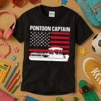 Cool Pontoon Captain Art Pontoon Boat Captain Kids T-Shirt thumb 3