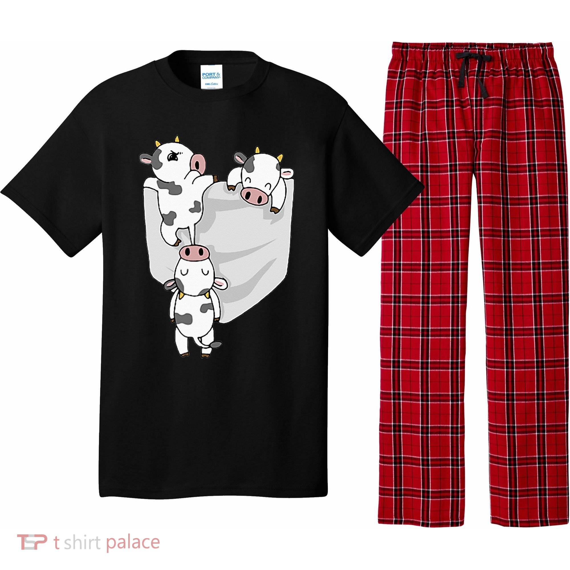 Cow Pocket Pajama Set