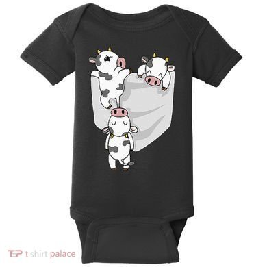 Cow Pocket Baby Bodysuit