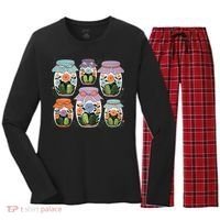 Canned Pickle Coquette Wildflower Canning Season Pickle Jar Women's Long Sleeve Flannel Pajama Set  thumb 0