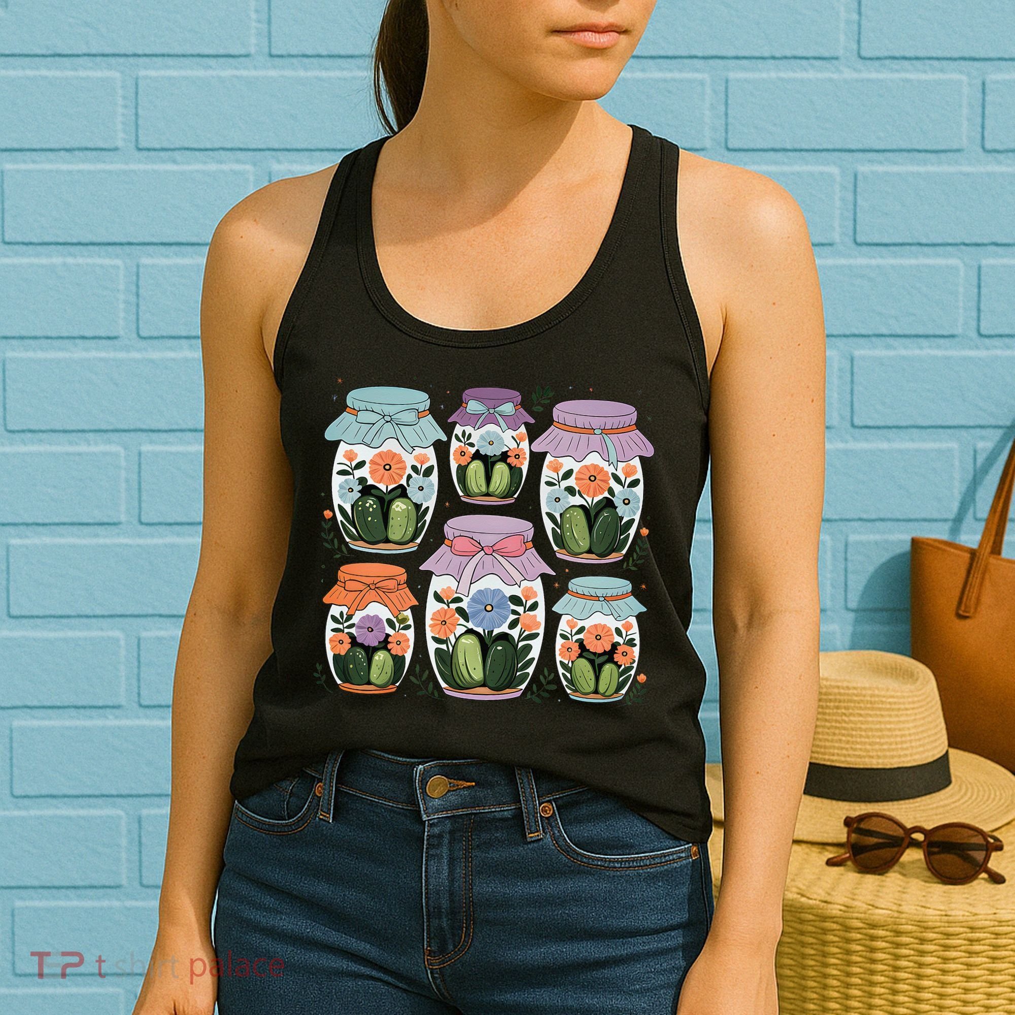 Canned Pickle Coquette Wildflower Canning Season Pickle Jar Women's Tank Top