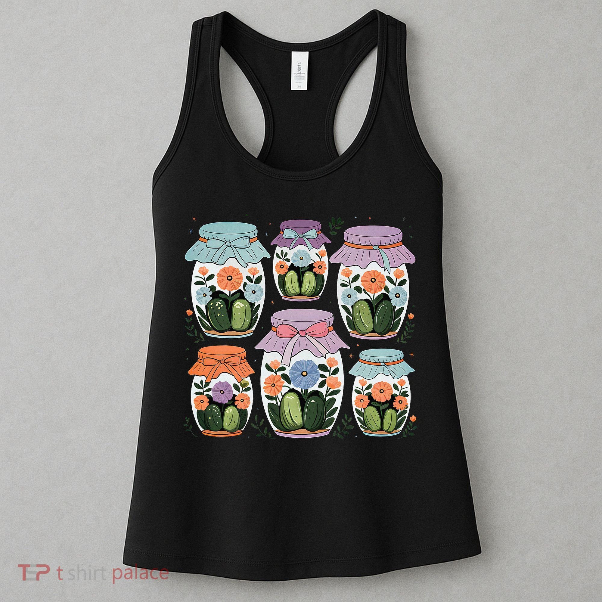 Canned Pickle Coquette Wildflower Canning Season Pickle Jar Women's Tank Top