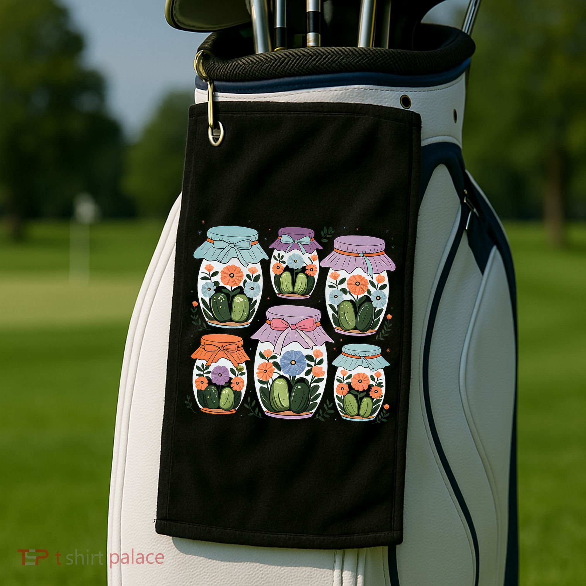 Canned Pickle Coquette Wildflower Canning Season Pickle Jar Golf Towel