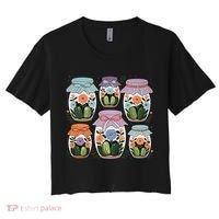 Canned Pickle Coquette Wildflower Canning Season Pickle Jar Women's Crop Top Tee thumb 0