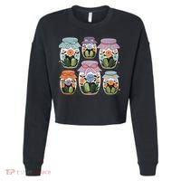 Canned Pickle Coquette Wildflower Canning Season Pickle Jar Cropped Pullover Crew thumb 0