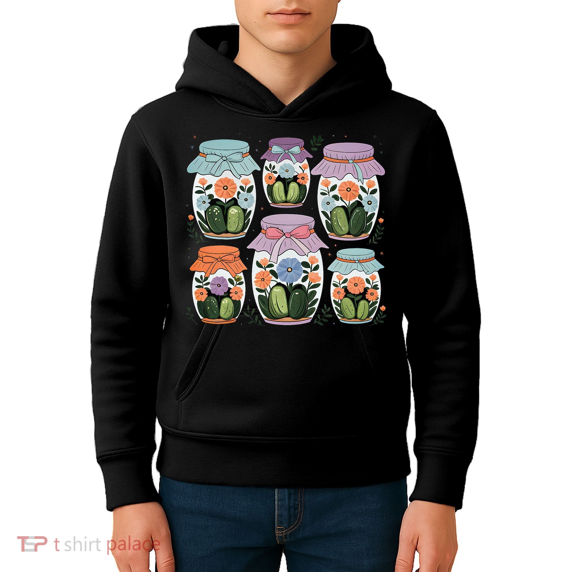 Canned Pickle Coquette Wildflower Canning Season Pickle Jar Kids Hoodie