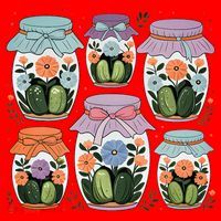 Canned Pickle Coquette Wildflower Canning Season Pickle Jar Santa Hat thumb 1