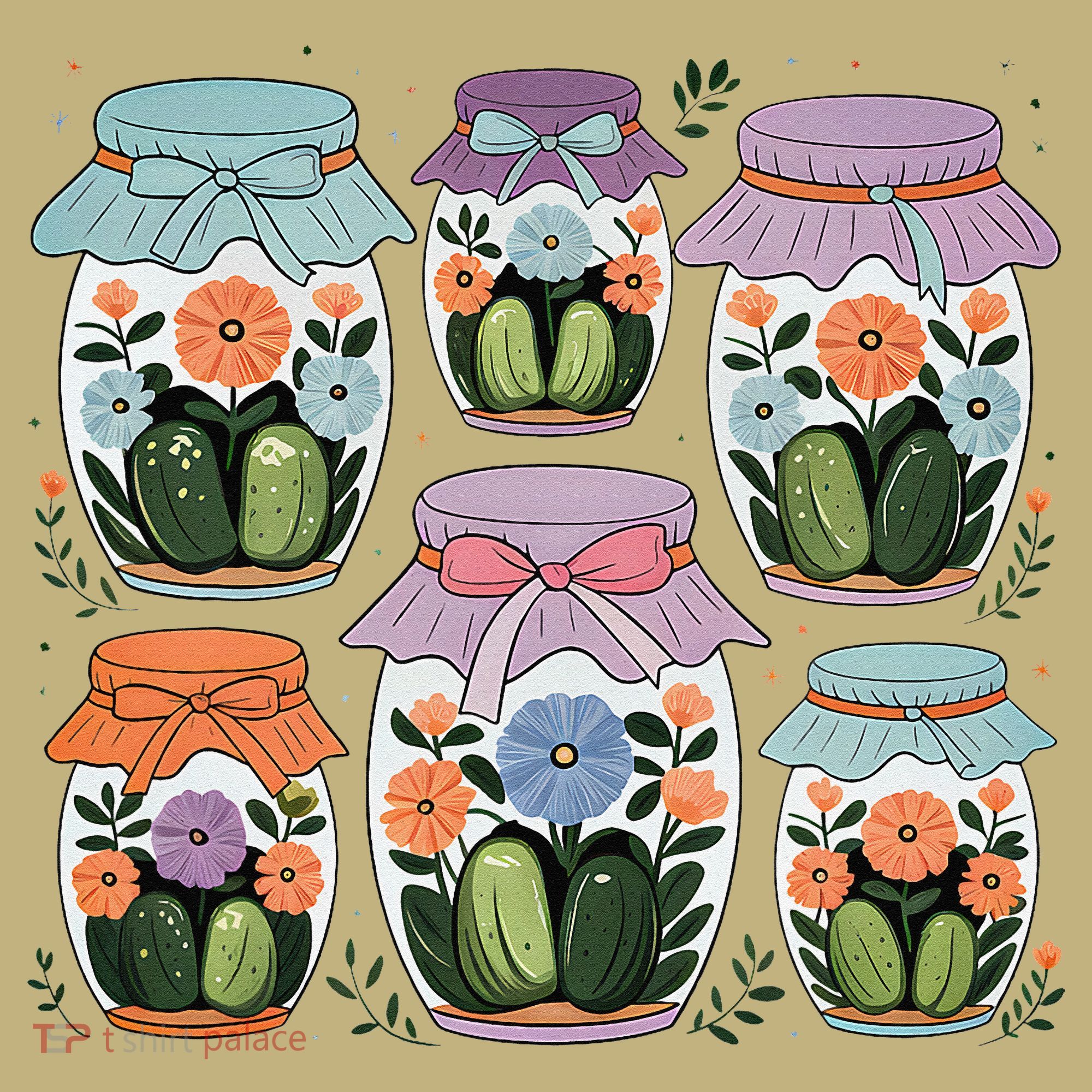 Canned Pickle Coquette Wildflower Canning Season Pickle Jar Mousepad