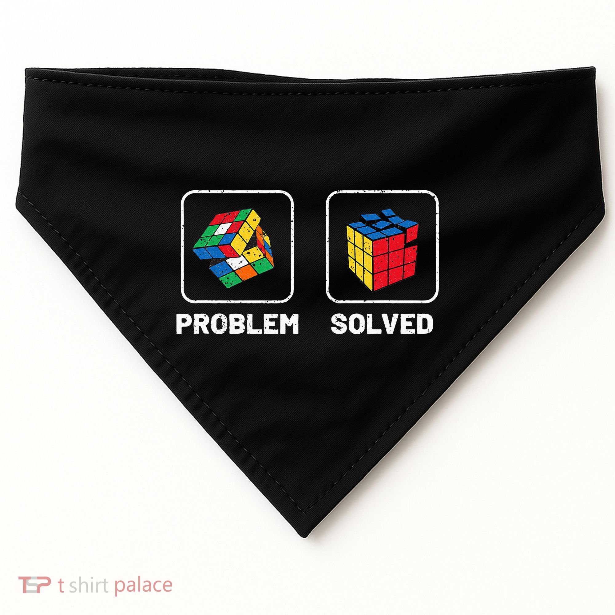 Competitive Puzzle Cube Problem Solved Speed Cubing USA-Made Doggie Bandana