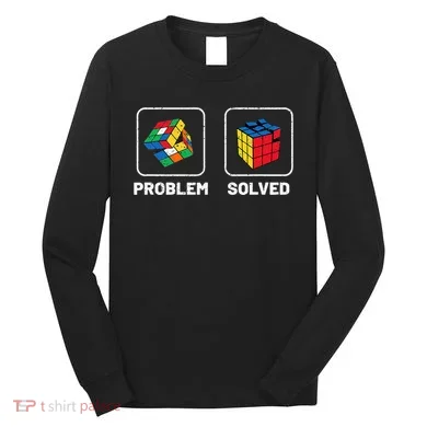 Competitive Puzzle Cube Problem Solved Speed Cubing Long Sleeve Shirt