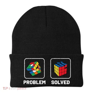 Competitive Puzzle Cube Problem Solved Speed Cubing Beanie