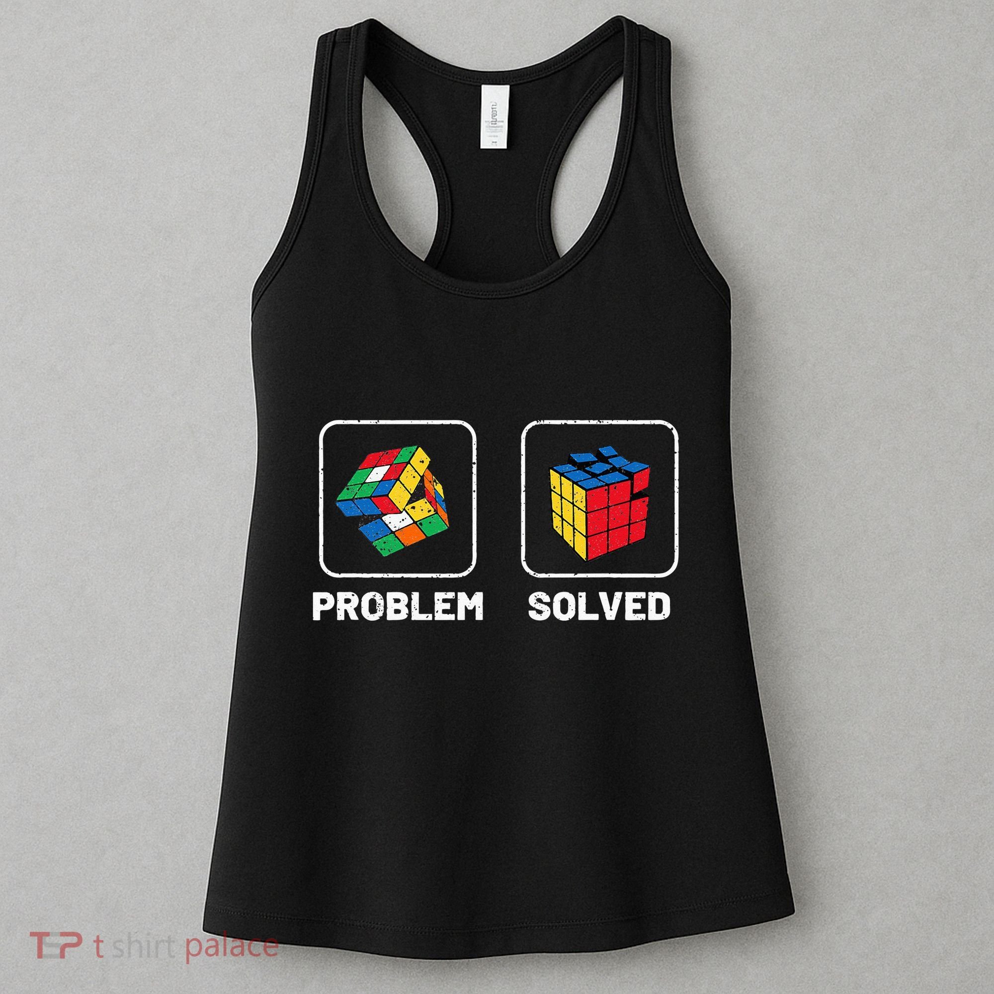 Competitive Puzzle Cube Problem Solved Speed Cubing Women's Tank Top