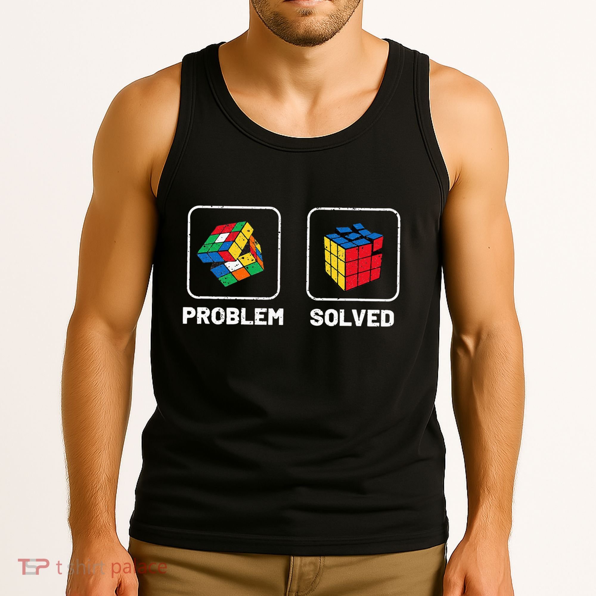 Competitive Puzzle Cube Problem Solved Speed Cubing Tank Top