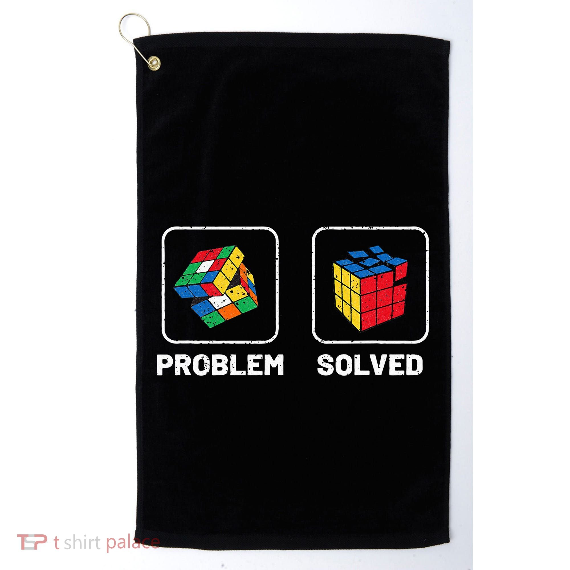 Competitive Puzzle Cube Problem Solved Speed Cubing Golf Towel