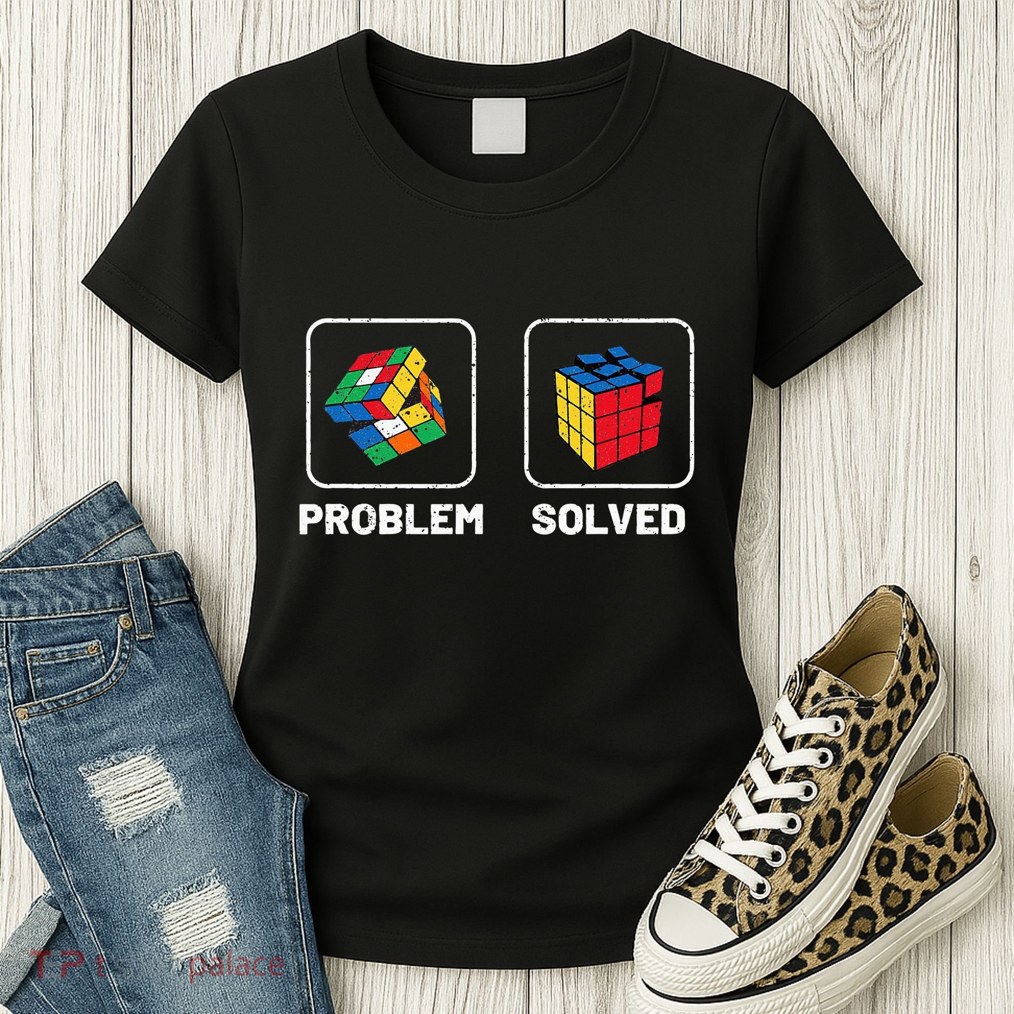 Competitive Puzzle Cube Problem Solved Speed Cubing Women's T-Shirt