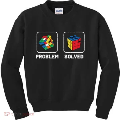 Competitive Puzzle Cube Problem Solved Speed Cubing Kids Sweatshirt