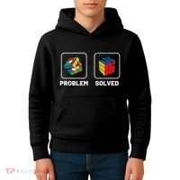 Competitive Puzzle Cube Problem Solved Speed Cubing Kids Hoodie thumb 4
