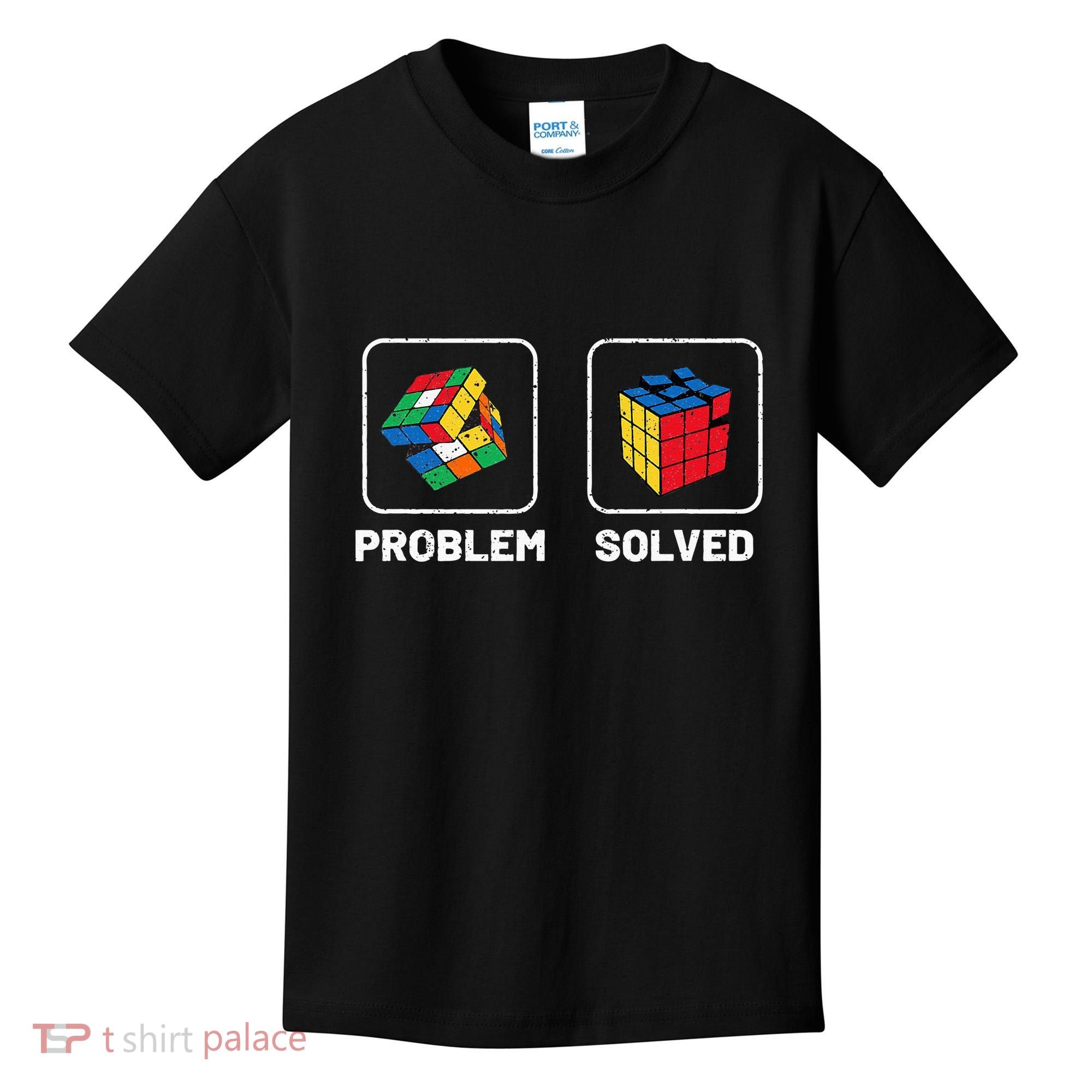 Competitive Puzzle Cube Problem Solved Speed Cubing Kids T-Shirt