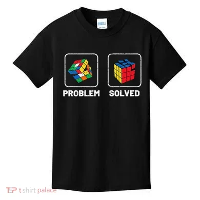 Competitive Puzzle Cube Problem Solved Speed Cubing Kids T-Shirt