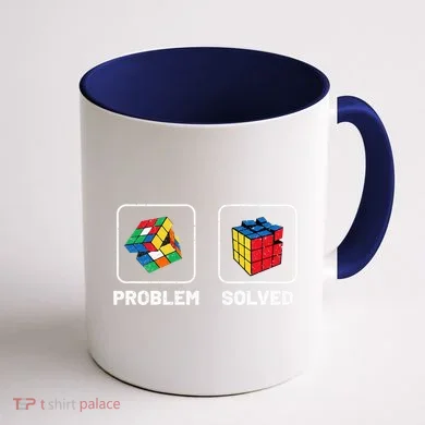 Competitive Puzzle Cube Problem Solved Speed Cubing Coffee Mug back